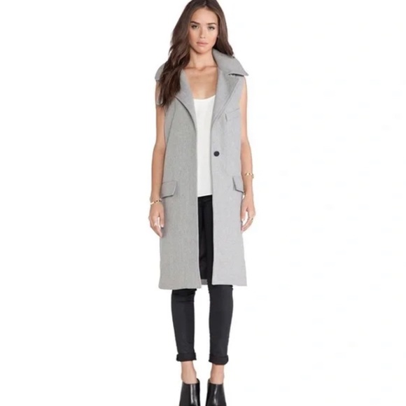 JOA Gray Long Vest sleeveless coat - Picture 8 of 10